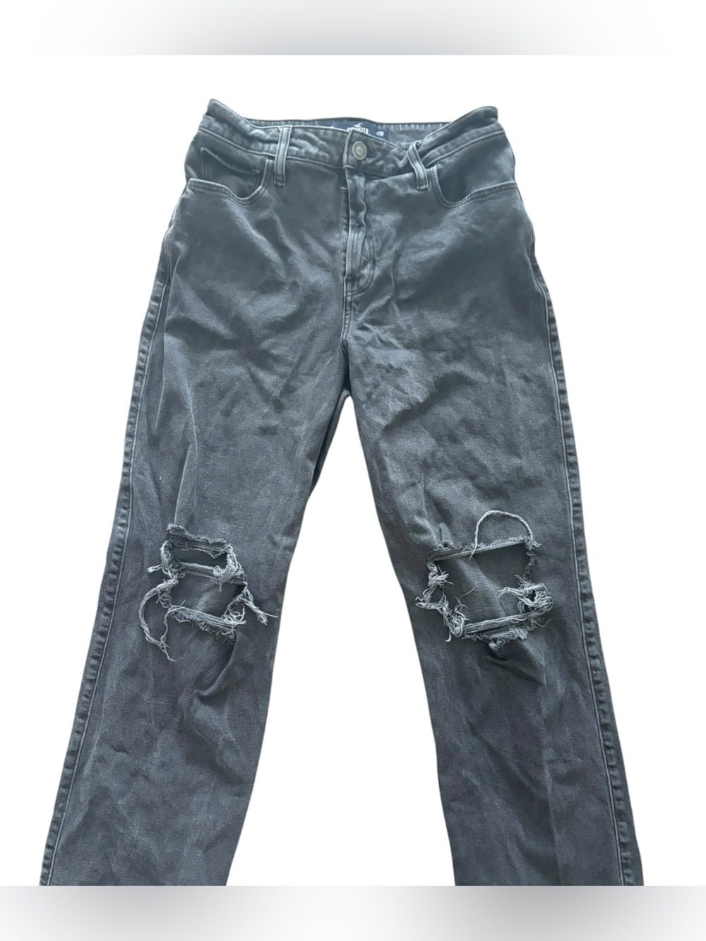 Hollister Ultra High-Rise Distressed Charcole Jeans